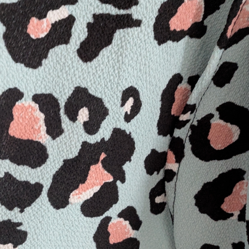 Blue Leopard Print Ruffle Sleeve Top - Picture 6 of 6
